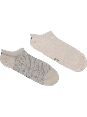 Tommy Hilfiger Ανδρικές Κάλτσες Σοσόνια με Σχέδια Μπεζ 2Pack 701238506-001