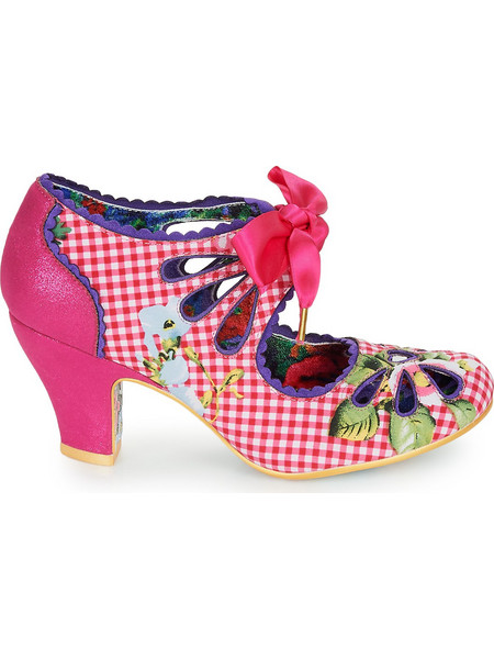 Irregular Choice Γόβες Δερμάτινες με Χοντρό Χαμηλό Τακούνι & Μπαρέτα Φούξια 4255-16-G