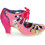 Irregular Choice Γόβες Δερμάτινες με Χοντρό Χαμηλό Τακούνι & Μπαρέτα Φούξια 4255-16-G