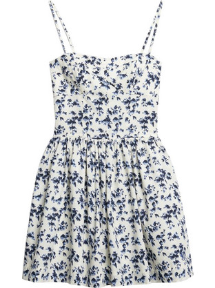 Superdry Mini Καλοκαιρινό Βραδινό Φόρεμα Floral Λευκό Navy Μπλε W8011971A-G9D