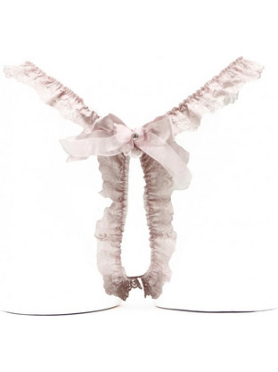 Cottonhill Γυναικείο Sexy String Αυτοκινήτου με Δαντέλα Ροζ 0929