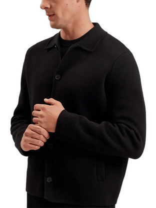 Ted Baker Ανδρική Ζακέτα Φούτερ με Φερμουάρ Μαύρη 277920