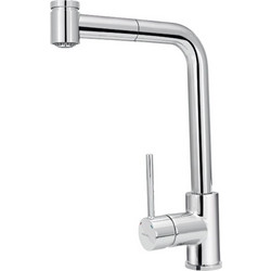 Viospiral Modea Pull Out Line 00-02084 Μπαταρία Κουζίνας Πάγκου Διπλής Παροχής Ανάμεικτη με Ντουζ Inox