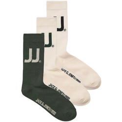 Jack & Jones Ανδρικές Κάλτσες Ψηλές με Σχέδια Μπεζ Χακί 3Pack 12280291