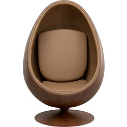 Kare Design Πολυθρόνα Περιστρεφόμενη Μπεζ Eye Ball Walnut