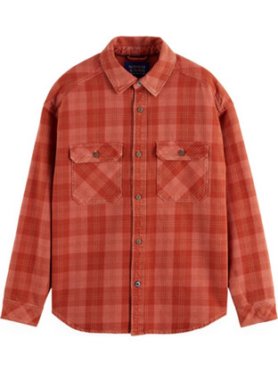 Scotch & Soda Ανδρικό Πουκάμισο Βαμβακερό Καρό Μακρυμάνικο Κανονική Γραμμή Κόκκινο 180860-SC610