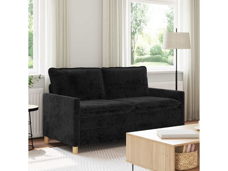 vidaXL Διθέσιος Καναπές Microfiber Μαύρος 156x81x87cm 42028864