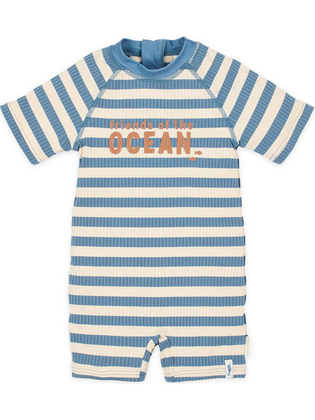 Little Dutch Ocean Blue Stripes Αντηλιακό UV Βρεφικό Μαγιό Πάνα Ολόσωμο για Αγόρι Μπλε Λευκό 	LD-CL260302
