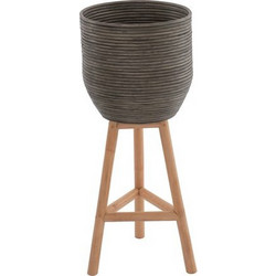 HomeMarkt Γλάστρα Εσωτερικού Χώρου Στρογγυλή Bamboo Πράσινη 31x80cm HM7815