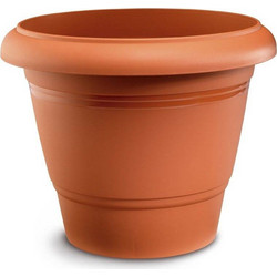 Plastona Festone 204 Γλάστρα Εξωτερικού Χώρου Στρογγυλή Πλαστική Τερακότα 41x33cm 10.04.0204