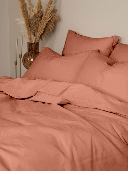 Sunshine Home Σετ Σεντόνια King Size Βαμβακερά 260x270 Feelings 117 Peach