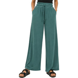 Tag Ψηλόμεση Υφασμάτινη Γυναικεία Παντελόνα Loose Εφαρμογή με Λάστιχο Κυπαρισσί TWSS265128CC