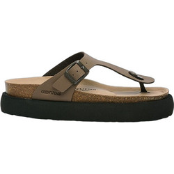 Genuins Rosas Δερμάτινες Γυναικείες Σαγιονάρες Flatforms Ανατομικές Αντιολισθητικές Σοκολατί G106878