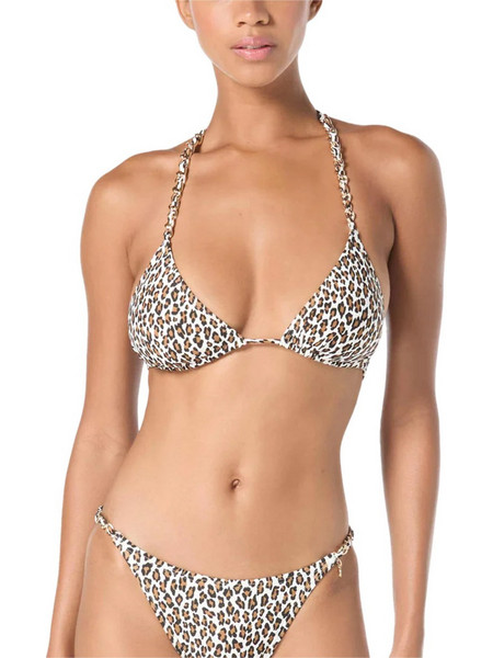 Michael Kors Bikini Top Τριγωνάκι Animal Print Καφέ MM25039-119