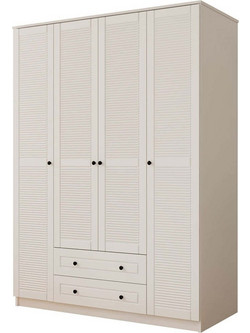 Hanah Home Τετράφυλλη Ντουλάπα Ρούχων Λευκή 140x52x210cm 167RAB1146