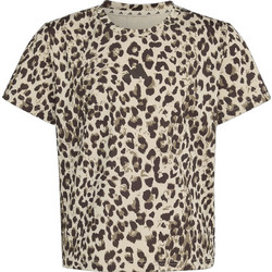 Adidas Animal Print Παιδικό T-Shirt Κοντομάνικο Καφέ Μπεζ KC7223