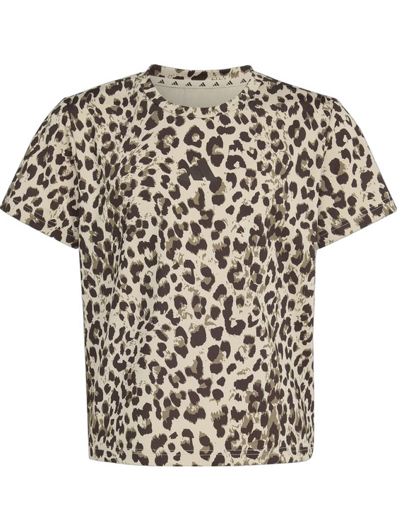 Adidas Animal Print Παιδικό T-Shirt Κοντομάνικο Καφέ Μπεζ KC7223