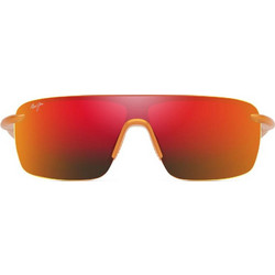 Maui Jim RM680-29 Ανδρικά Γυαλιά Ηλίου Μάσκα Κοκάλινα Διαφανή με Πορτοκαλί Φακό