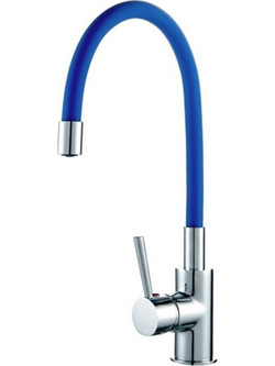 Interflex Flex 086861 Μπαταρία Κουζίνας Πάγκου Διπλής Παροχής Ανάμεικτη με Εύκαμπτο Ρουξούνι Μπλε