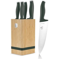 Berlinger Haus Matte Green Collection Σετ Μαχαίρια από Ανοξείδωτο Ατσάλι με Βάση 6τμχ