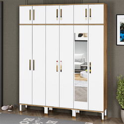 Stewe Home Παπουτσοθήκη Ξύλινη με Καθρέπτη M180xΠ35xΥ228cm STE-023221-V48408-144631