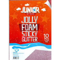 Statovac Αφρώδες Χαρτί Αυτοκόλλητο Ροζ Glitter 21x29cm 2mm 10τμχ 134354