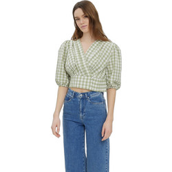 Vero Moda Γυναικείο Καλοκαιρινό Crop Κρουαζέ Top Πράσινο 10260060
