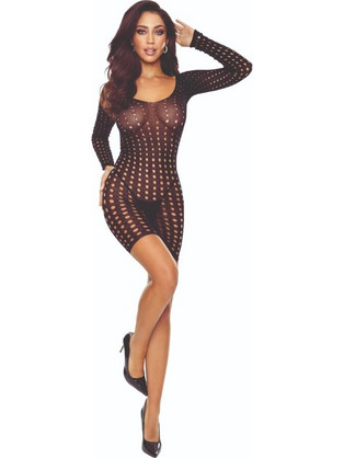 Passion Sexy Φόρεμα Διχτυωτό Μαύρο BS110