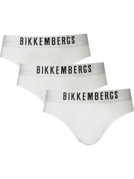 Bikkembergs Ανδρικά Σλιπ Βαμβακερά Λευκά 3Pack BKK1USP10TR-WHITE