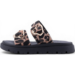 B-Soft Γυναικεία Σανδάλια Suede Καφέ Μαύρα 242-2505-22