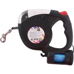 Nobleza Led Πτυσσόμενο Λουρί Σκύλου έως 30kg 3m Μαύρο