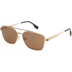 Fendi FE40211U 32E Ανδρικά Γυαλιά Ηλίου Τετράγωνα Μεταλλικά Χρυσά με Καφέ Φακό