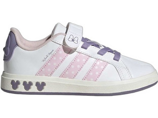 Adidas Disney Minnie Mouse Grand Court Παιδικά Sneakers Λευκά Μωβ Ροζ KI9189