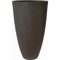 Plastona Diamond Γλάστρα Στρογγυλή Fiberclay Καφέ 50x84cm 00.03.34520