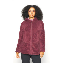 Burton Γυναικεία Ζακέτα Fleece Μακριά με Κουκούλα και Φερμουάρ Μπορντό 23844100500