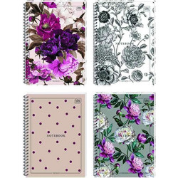 interDRUK Flowers Σπιράλ Τετράδιο Ριγέ B5 30 Φύλλων Διάφορα Σχέδια 111172566