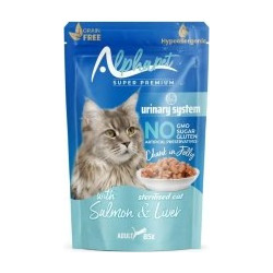 Alphapet Super Premium Urinary System Sterilised Adult Gluten & Grain Free with Salmon & Liver in Jelly 85gr