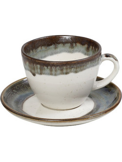 Espiel Reactive Green Essentials Σετ Φλιτζάνια Cappuccino Πορσελάνης Μπεζ 350ml 6τμχ ES-OWP103K6