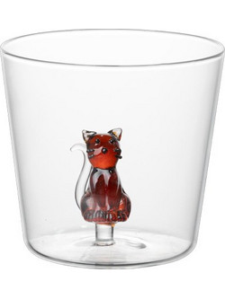 iTotal Ποτήρι Νερού Γυάλινo Brown Cat 280ml 139329000