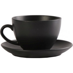 Espiel Morgan Φλιτζάνι Espresso Lungo & Ελληνικού Καφέ Πορσελάνης Μαύρο 310ml OW2051K6