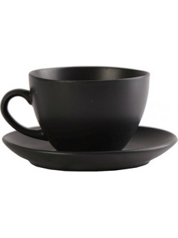 Espiel Morgan Φλιτζάνι Espresso Lungo & Ελληνικού Καφέ Πορσελάνης Μαύρο 310ml OW2051K6