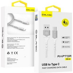 Blavec CRA-UC6WS10 Braided USB-A to USB-C 66W 1m White