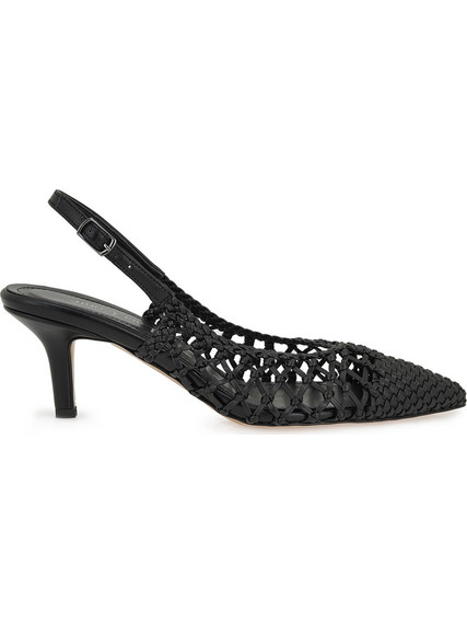 Lara Conte Γόβες Slingback Δερμάτινες με Τακούνι Στιλέτο Μαύρες W420S3414-574