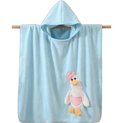 Γαρύφαλλο Duck Face Παιδικό Πόντσο Θαλάσσης Microfiber Γαλάζιο 60x90cm