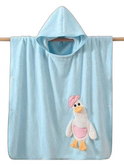 Γαρύφαλλο Duck Face Παιδικό Πόντσο Θαλάσσης Microfiber Γαλάζιο 60x90cm