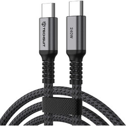 Techsuit TitanSync Pro Braided USB-C to USB-C 240W 2m Black