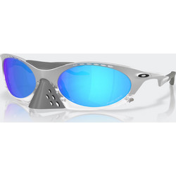 Oakley OO9437-13 Ανδρικά Γυαλιά Ηλίου Μάσκα Μεταλλικά Ασημί με Μπλε Φακό