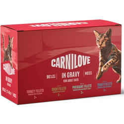 Carnilove Adult Grain Free with Turkey, Duck, Pheasant & Trout in Gravy 12x85gr