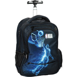 Back Me UP NBA Player Dunk Σχολική Τσάντα Τρόλεϊ Δημοτικού Μαύρη Μπλε 378-19074