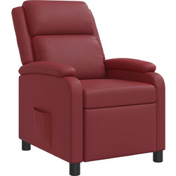 vidaXL Πολυθρόνα Relax Ανακλινόμενη Δερματίνη Κόκκινη 42034845